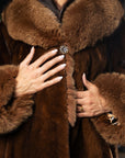 Remi Martin Dyed Let Out Mink with Fox Trim