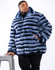 Denim Blue Chinchilla Rex Bomber
