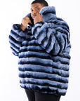 Denim Blue Chinchilla Rex Bomber