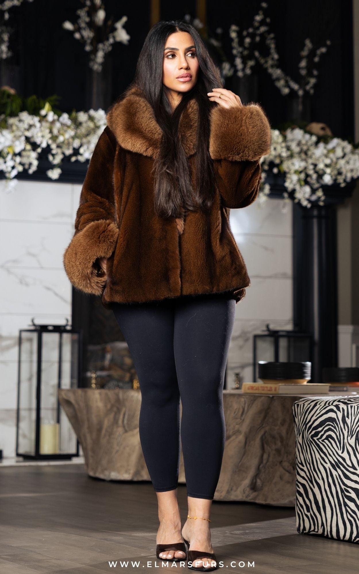 Remi Martin Dyed Let Out Mink with Fox Trim – ElMar's Furs