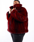 Burgundy Mink Fully Let Out Bomber