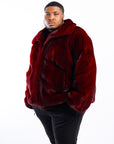Burgundy Mink Fully Let Out Bomber
