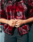 Burgundy Sculptured Mink Crop Jacket