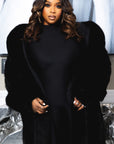 Sculptured Ranch Mink Coat with Fox Tux