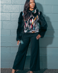 Sculptured Multi Mink + Fox Trim Jacket