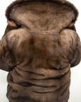 Demi Buff Mink Jacket with Brown Fox Collar