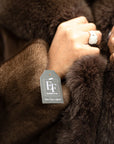 Demi Buff Mink Jacket with Brown Fox Collar