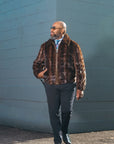 Mahogany Sculptured Mink Bomber