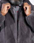 Dyed Grey Sheared Mink Bomber