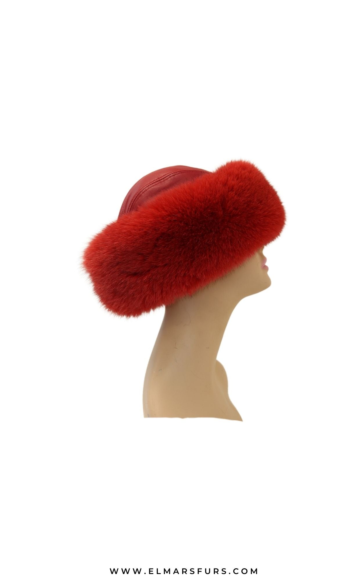 Red Fox Fur and Leather Hat Finland Fox Fur Hat Saga Furs Ushanka Hat Red Fur and Brown  main image 4