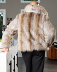 Men's Crystal Dyed Full Skin Raccoon Jacket