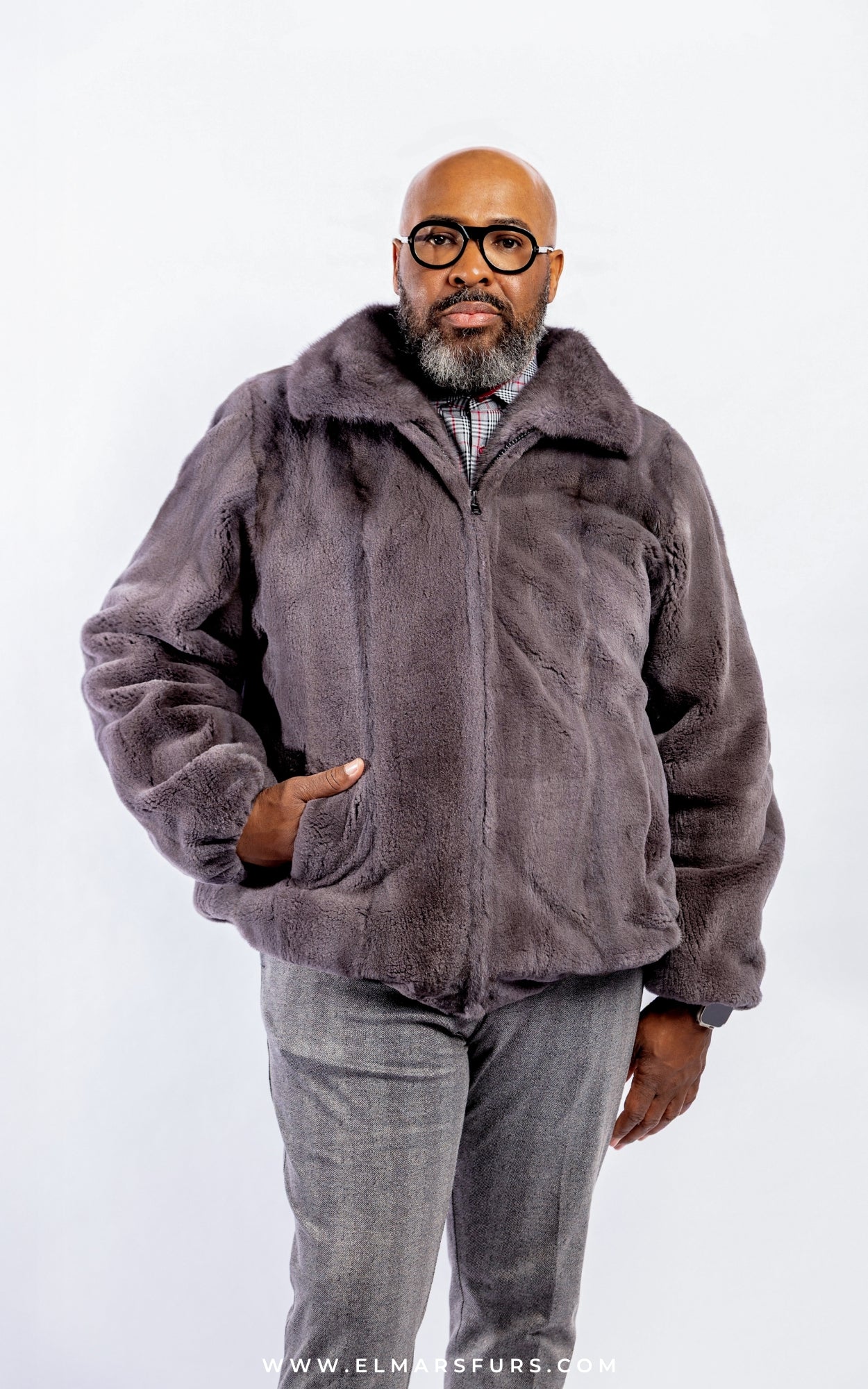 Dyed Grey Sheared Mink Bomber – ElMar's Furs