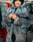 Mink and Silver Fox Stroller Knit Coat