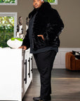 Men's Sculptured Mink Jacket with Fox Trim