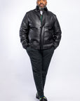 Leather Jacket w/ Sheared Mink Lining
