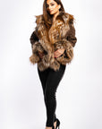 Bubble Leather with Fox Trim