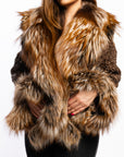 Bubble Leather with Fox Trim