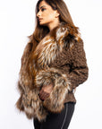 Bubble Leather with Fox Trim