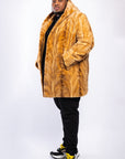 Whiskey Mink Hooded Sculptured Mink Stroller