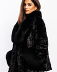 Ranch Mink Jacket with Black Fox