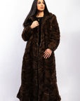 Mahogany Sculptured Full Length Mink