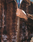 Mahogany Sculptured Mink Bomber