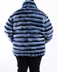 Denim Blue Chinchilla Rex Bomber