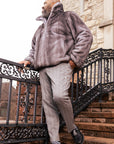 Blue Iris Full Mink Bomber