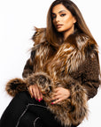 Bubble Leather with Fox Trim