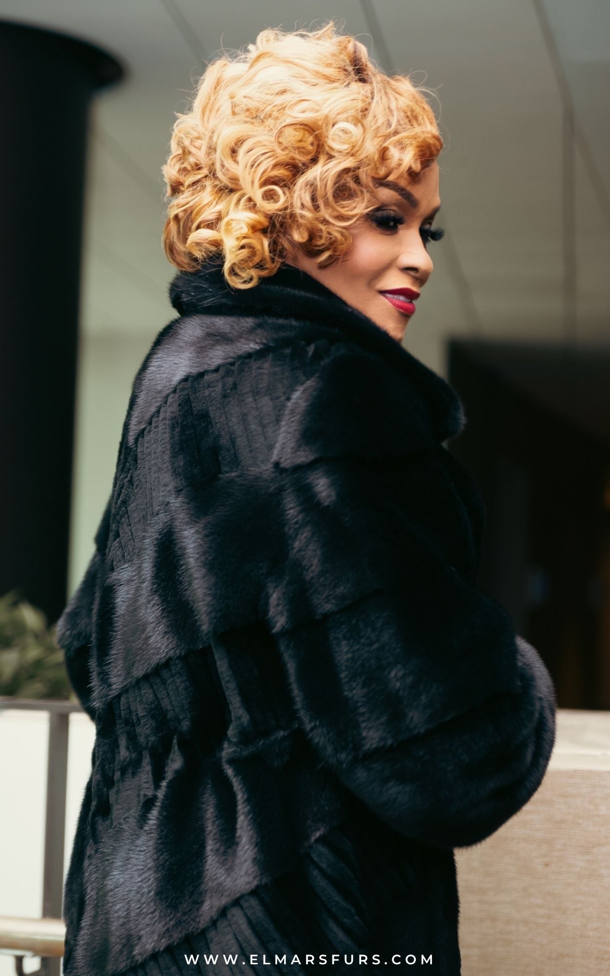 Black Full Skin &amp; Sheared Mink Coat