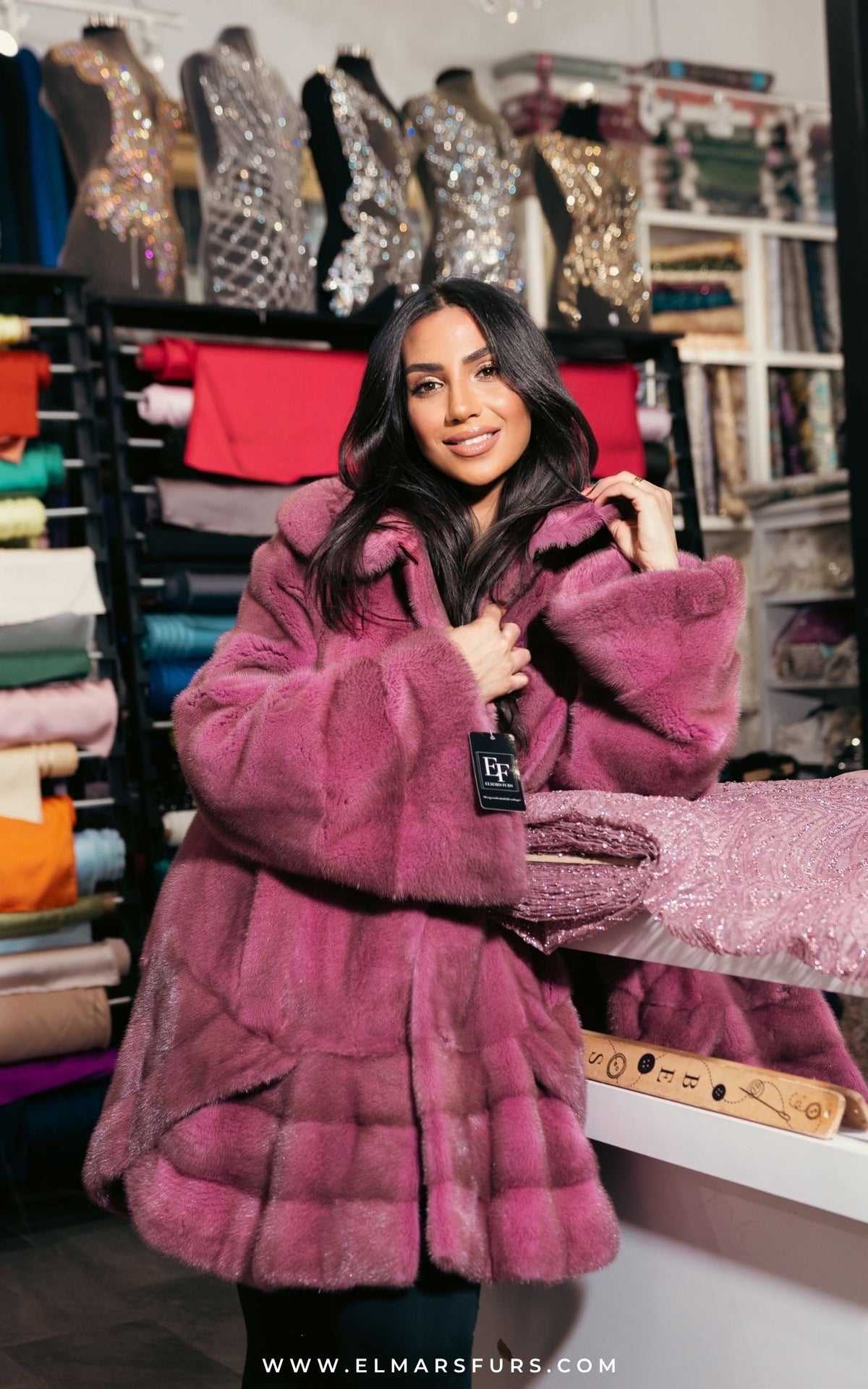 Pink Cross Mink Stroller