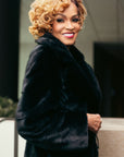 Black Full Skin & Sheared Mink Coat