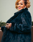 Reversible Navy Blue Mink Stroller