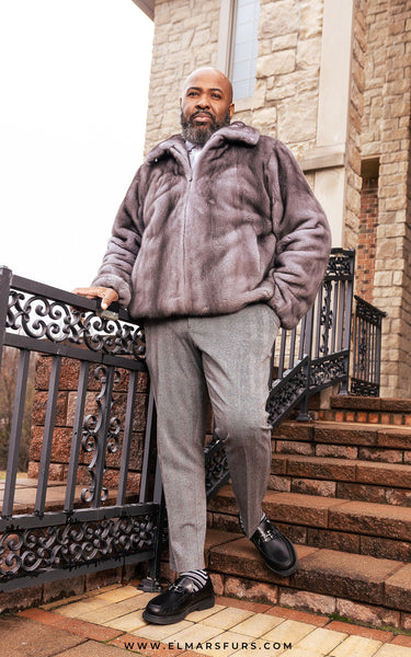 MEER. ZIP UP RIBBON BLOUSON メーアリボンブルゾン Blue Iris Full Mink Bomber – ElMar's Furs