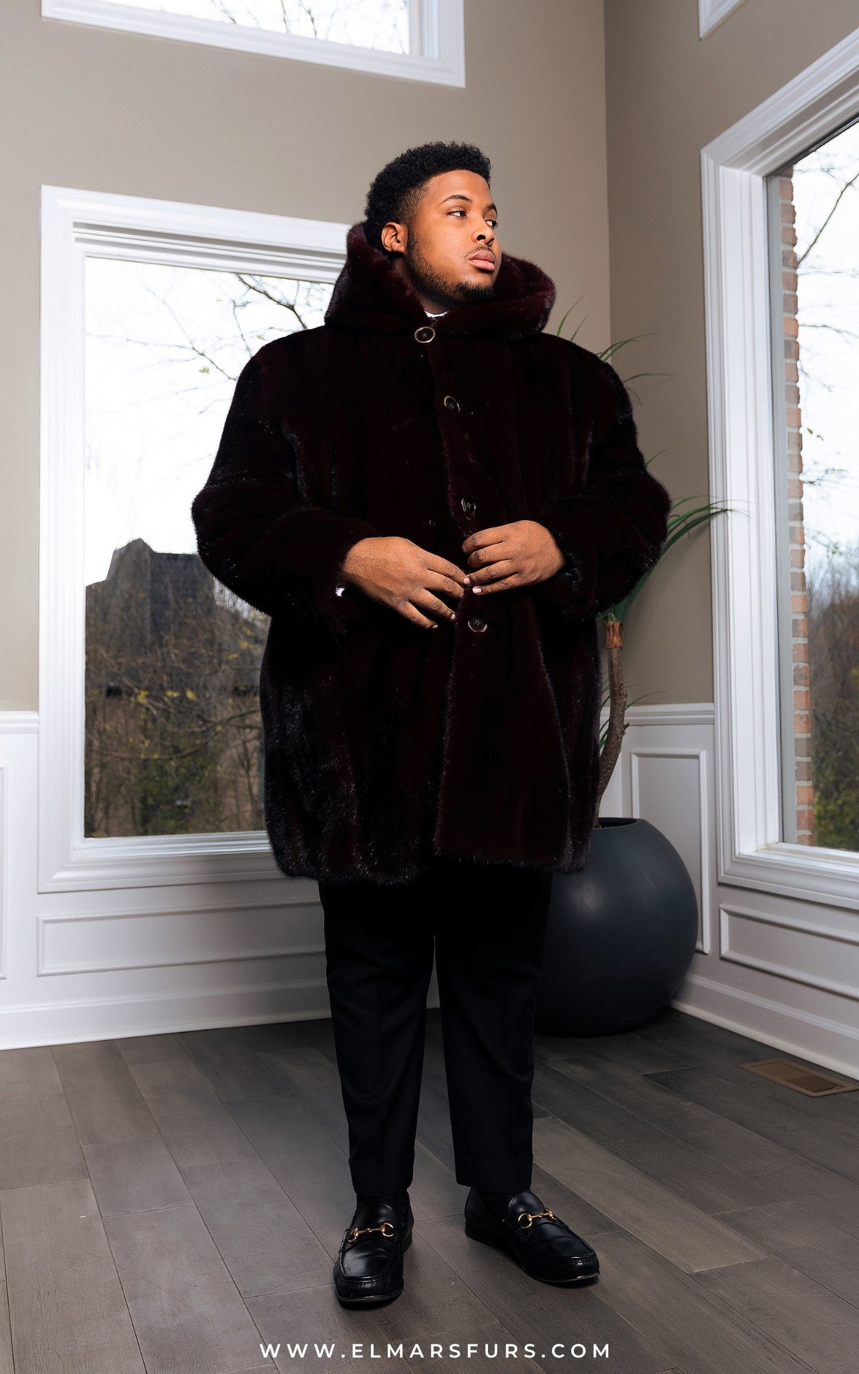 Sectioned Mink 3/4 Stroller w/ Hood