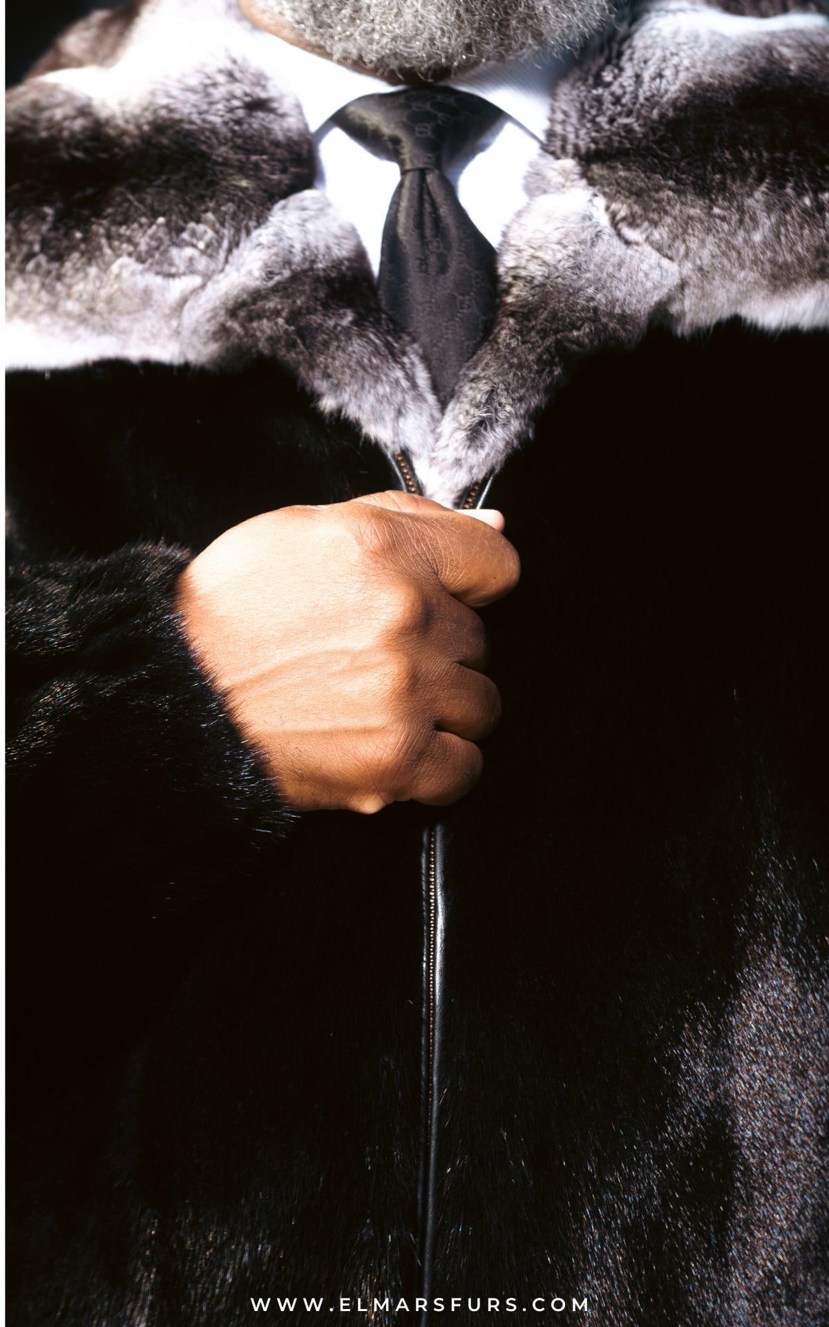 Men’s Full Skin Mink with Chinchilla Collar