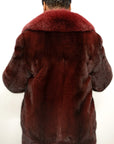Burgundy Fully Let Out Jacket with Fox Collar