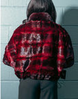 Burgundy Sculptured Mink Crop Jacket