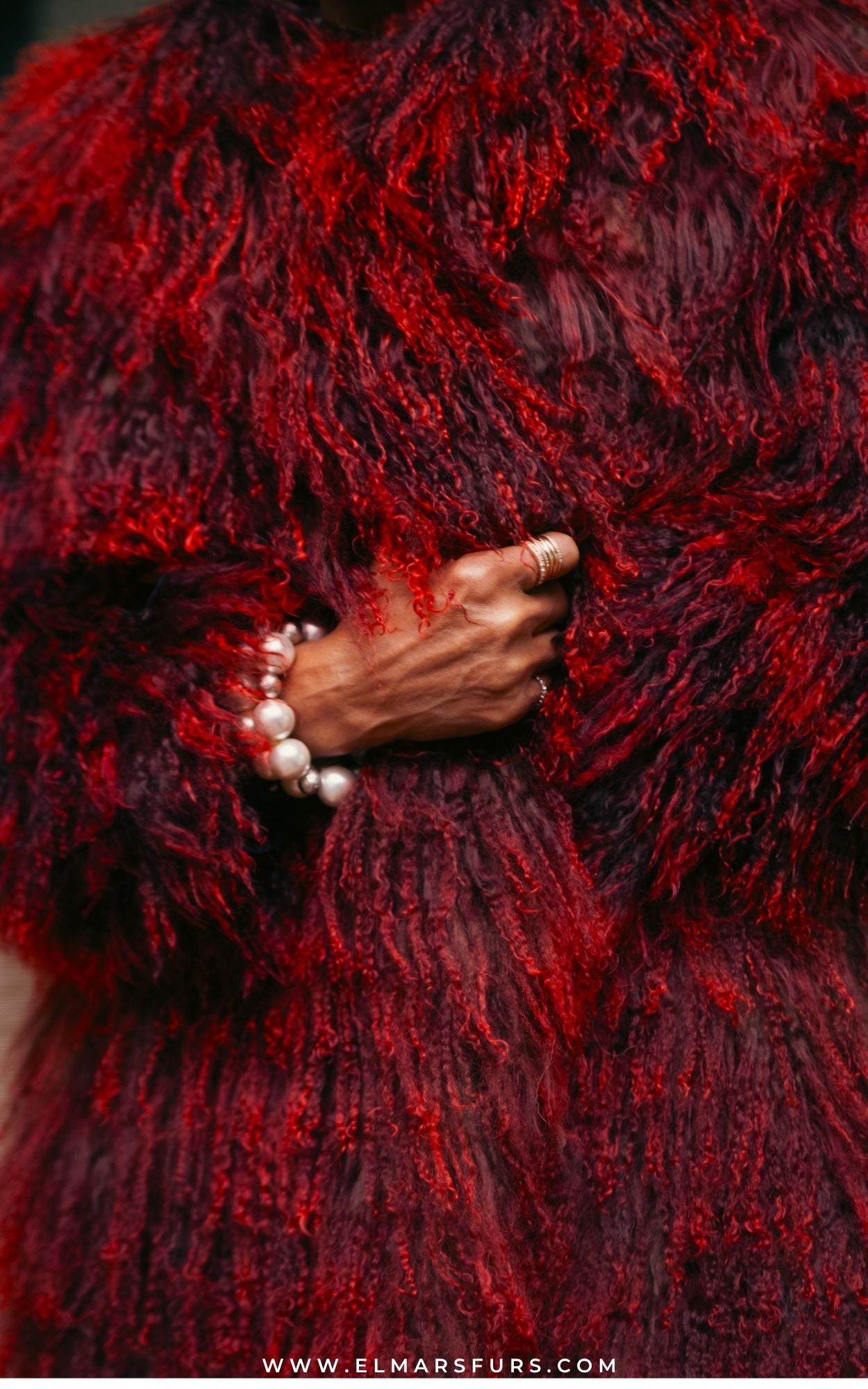 Wine Tibetan Lamb Coat