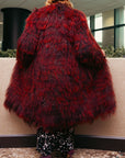 Wine Tibetan Lamb Coat