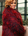 Wine Tibetan Lamb Coat