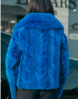 Sculptured Mink Electric Blue + Fox Trim
