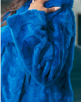 Sculptured Mink Electric Blue + Fox Trim