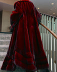 Burgundy Full Length Mink w/ Tulip Cuffs and Bottom