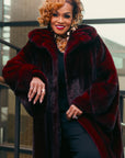 Burgundy Full Length Mink w/ Tulip Cuffs and Bottom