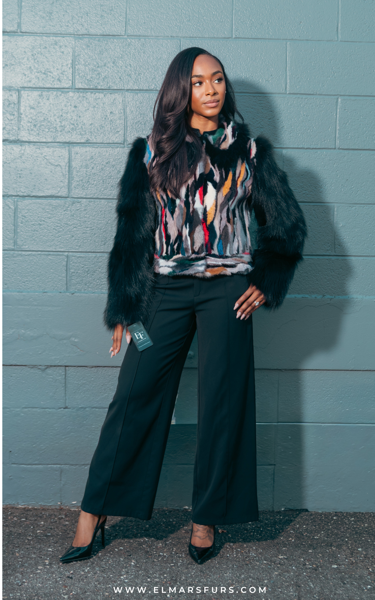 Sculptured Multi Mink + Fox Trim Jacket