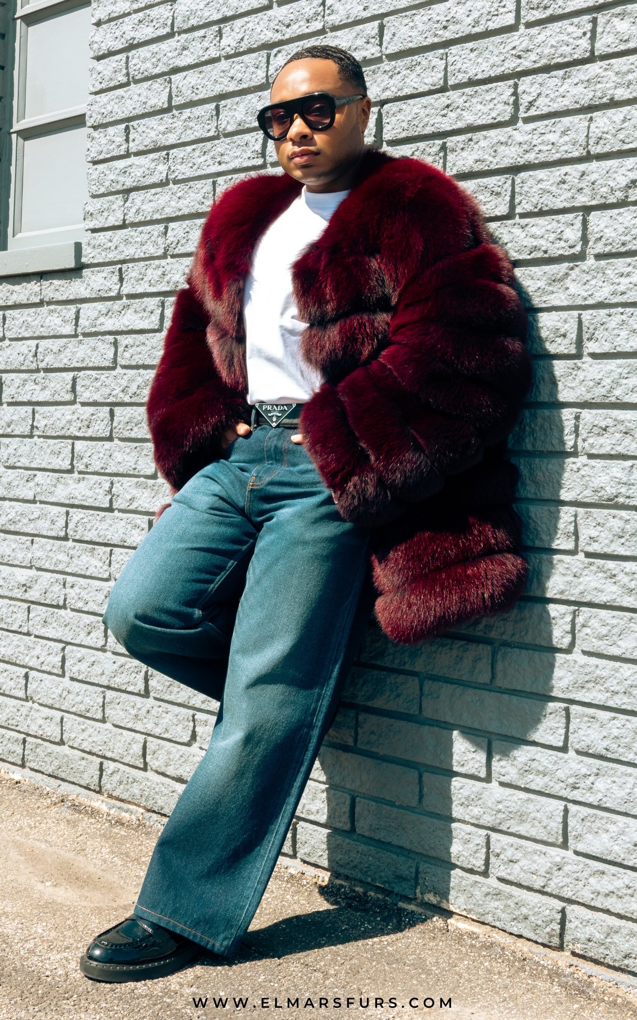 Burgundy Fox Jacket