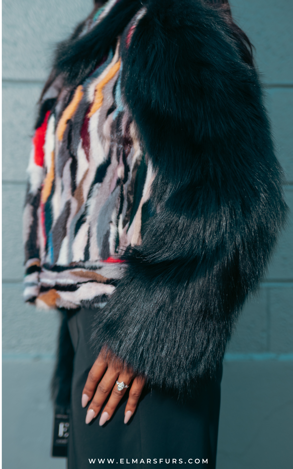 Sculptured Multi Mink + Fox Trim Jacket