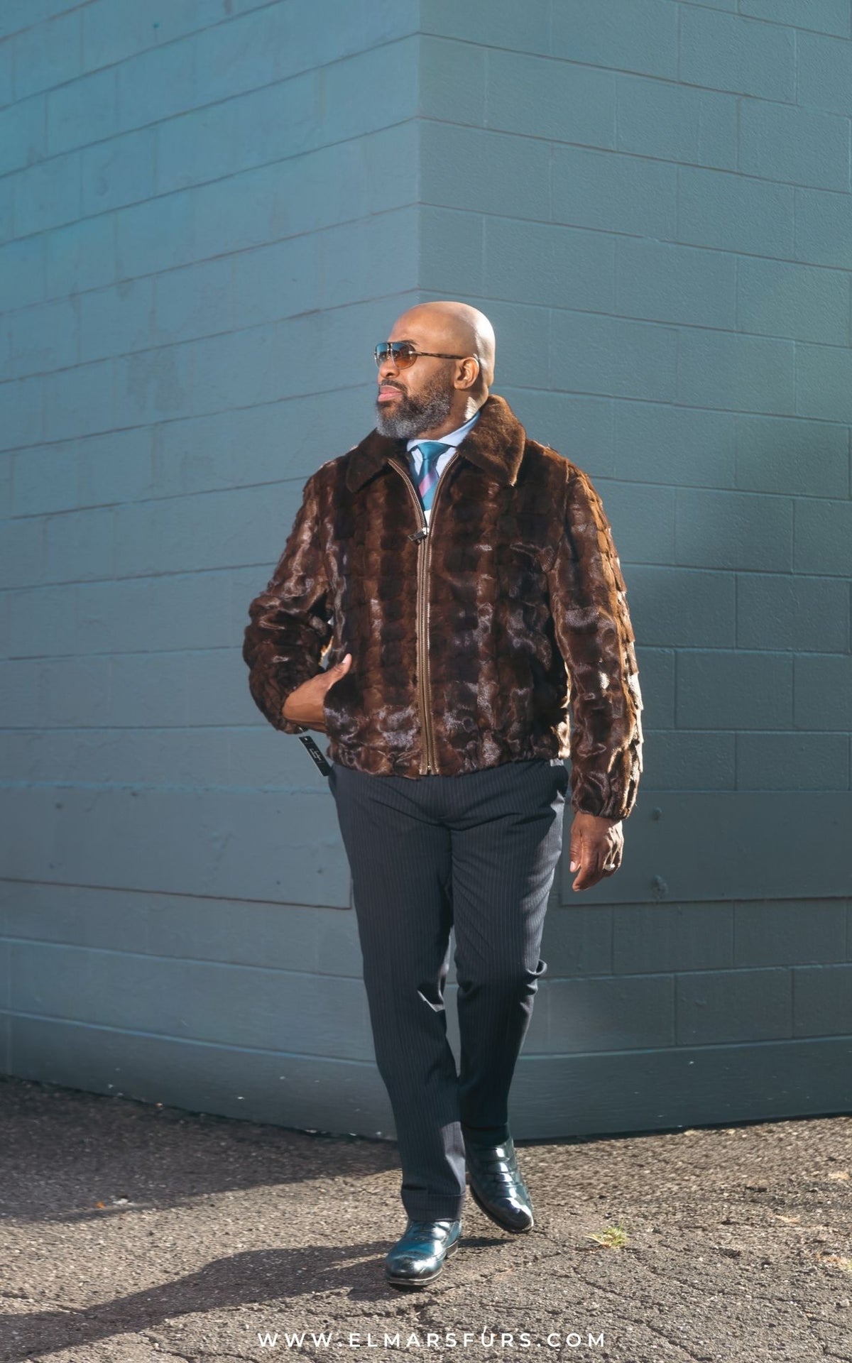 Mahogany Sculptured Mink Bomber