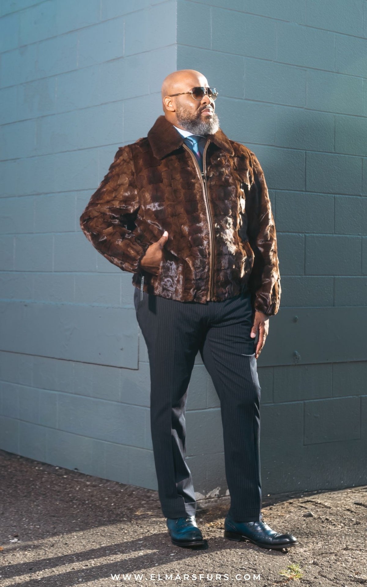 Mahogany Sculptured Mink Bomber